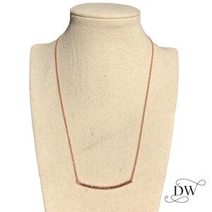 Rose Gold Curved Hammered Bar Necklace